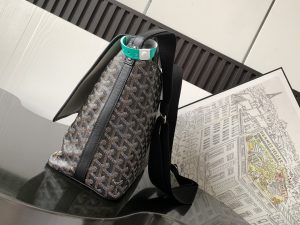 1比1高仿GOYARD高雅德包 Goyardine帆布 CAPETIEN 郵差包 黑色