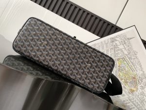 1比1高仿GOYARD高雅德包 Goyardine帆布 CAPETIEN 郵差包 黑色