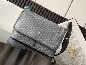 1比1高仿GOYARD高雅德包 Goyardine帆布 CAPETIEN 郵差包 灰色