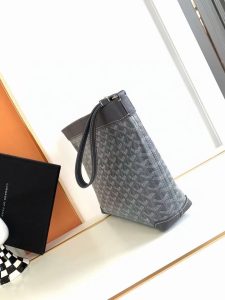 高仿GOYARD高雅德複刻包 Goyardine帆布 CONTI手拿包 灰色