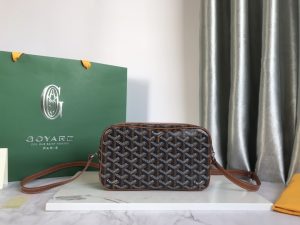 1比1複刻GOYARD高雅德包 Goyardine帆布 Cap-Vert相機包小號包 黑棕