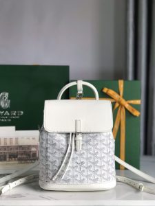高仿奢侈品GOYARD高雅德包 Goyardine帆布 Alpin迷你雙肩包揹包 白