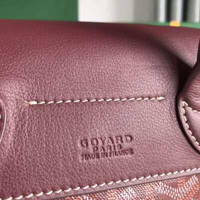高仿奢侈品GOYARD高雅德包 Goyardine帆布 Alpin迷你雙肩包揹包 酒紅