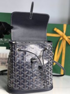 高仿奢侈品GOYARD高雅德包 Goyardine帆布 Alpin迷你雙肩包揹包 深藍