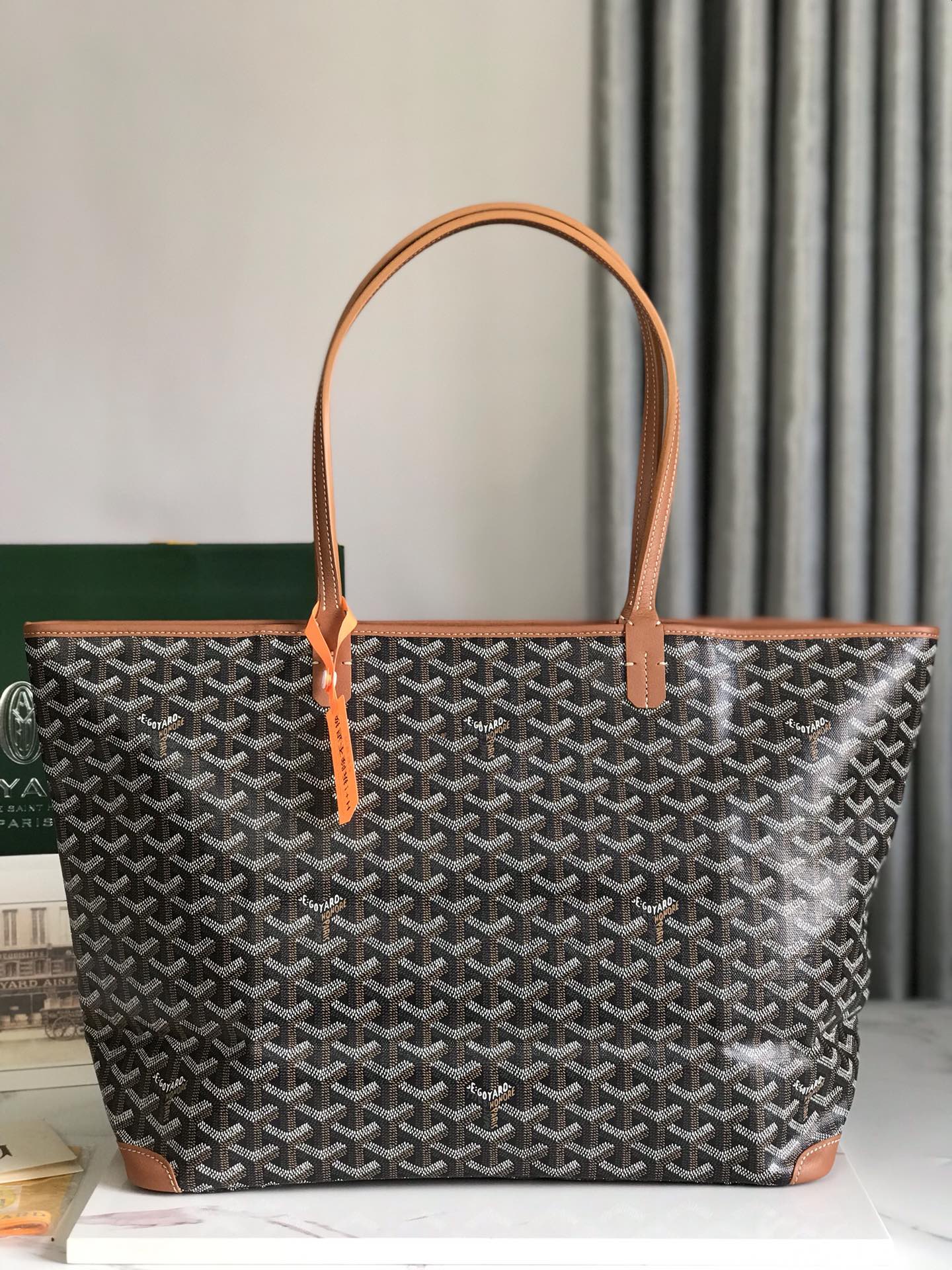 goyard202404161200009 超A貨GOYARD高雅德包 ARTOIS大號包 大號拉鍊購物袋 黑棕
