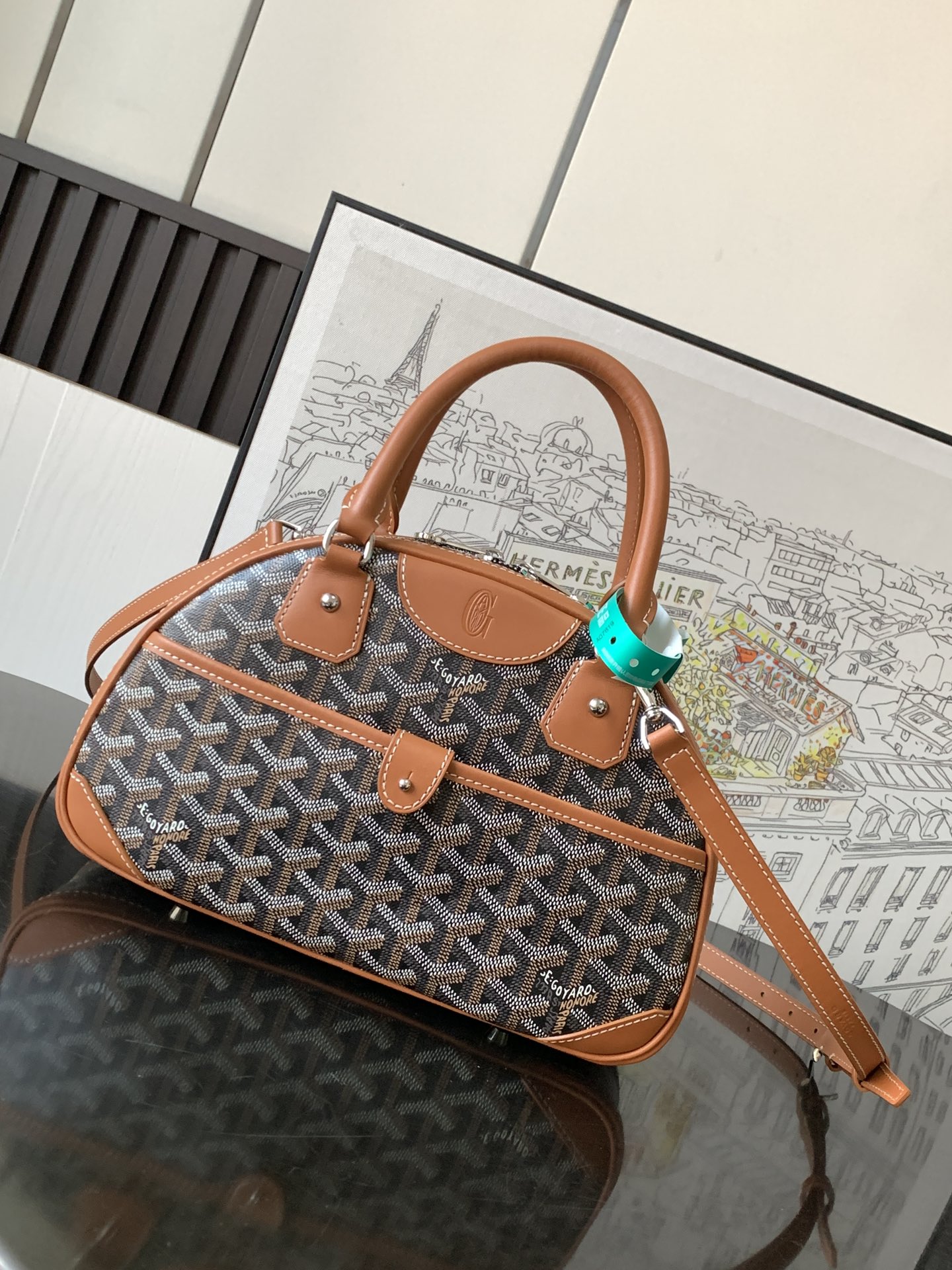 goyard202404180400009.jpg 一比一高仿GOYARD高雅德包包 保齡球包 手提包 棕色