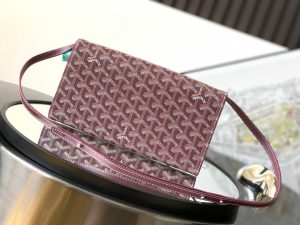高仿GOYARD高雅德包包 Monte-Carlo 小號手拿包單肩包 酒紅