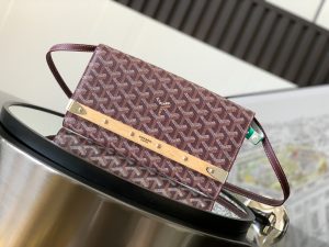 高仿GOYARD高雅德包包 Monte-Carlo 小號手拿包單肩包 酒紅