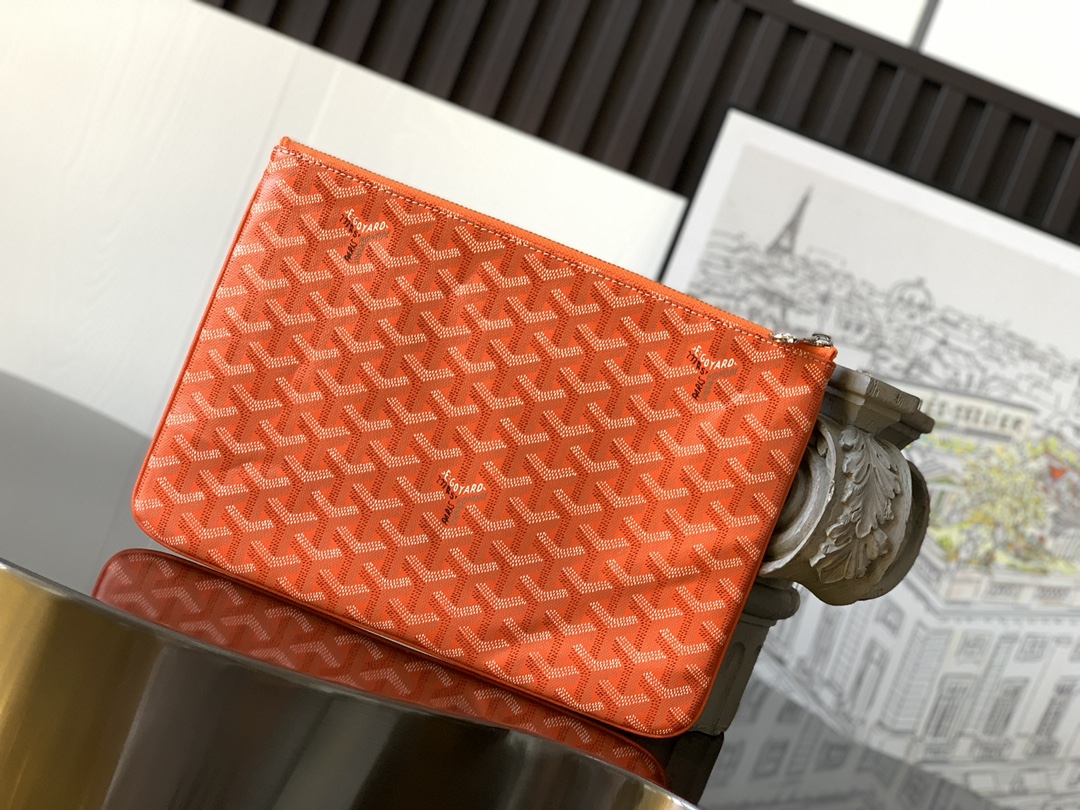 goyard202404217200002.jpg 原單複刻GOYARD高雅德包包 SENAT中號手拿包 (MM) 橙色