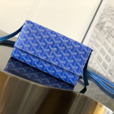 原單一比一GOYARD高雅德錢包 VARENNE 錢包單肩包 藍色