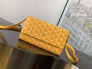 原單一比一GOYARD高雅德錢包 VARENNE 錢包單肩包 黃色