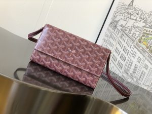 原單一比一GOYARD高雅德錢包 VARENNE 錢包單肩包 酒紅