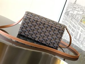 原單一比一GOYARD高雅德錢包 VARENNE 錢包單肩包 黑棕