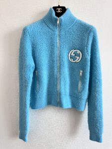 Gucci頂級原單羊毛混紡立領開衫毛衣 外套