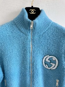 Gucci頂級原單羊毛混紡立領開衫毛衣 外套
