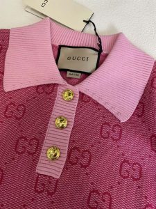 Gucci頂級高仿針織翻領服裝女款針織T恤