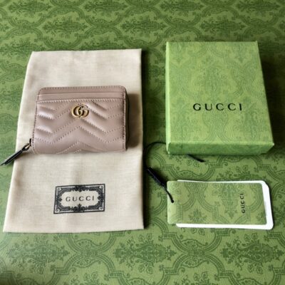 經典71772Gucci Aria 系列頂級原單古馳真皮卡夾零錢包