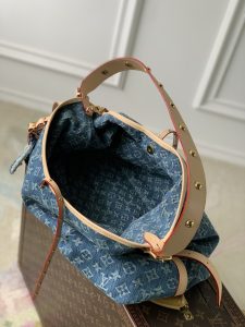 CARRYALL MM M46855蓝 獨特藍色 丹寧牛仔材質 高仿LV路易威登包包 手提包