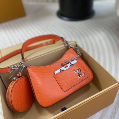 MARELLINI M22736 LV頂級A貨包包真皮手袋 橙色