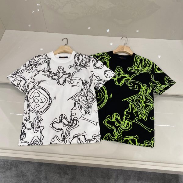 獨特設計 2024新品 原單高仿LV 圓領印花T恤 批發零售