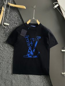 很精緻的印花 2024新品 LV 原單衣服 純棉圓領短袖T恤 白色