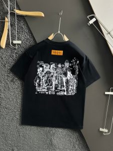精緻設計 LV 原單服裝 純棉圓領短袖T恤黑色 2024新品