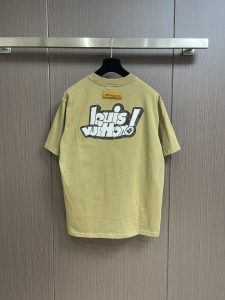LV大logo設計 頂級原單衣服 圓領短袖T恤 男女同款