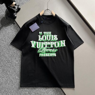黑色 獨特印花 2024新品純棉LV高仿T恤純棉服裝