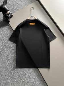 頂級高仿LV衣服 黑色純棉短袖T恤 批發零售店