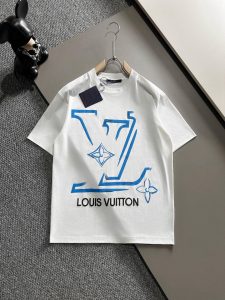 精緻的白色 80支純棉製造而成 頂級原單 LV衣服 短袖T恤男裝