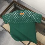 Louis vuitton/LV2024高仿服裝logo印花圖案圓領短袖T恤 綠色