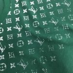 Louis vuitton/LV2024高仿服裝logo印花圖案圓領短袖T恤 綠色