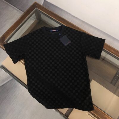 Louis vuitton/LV A貨衣服純色短袖T恤 黑色