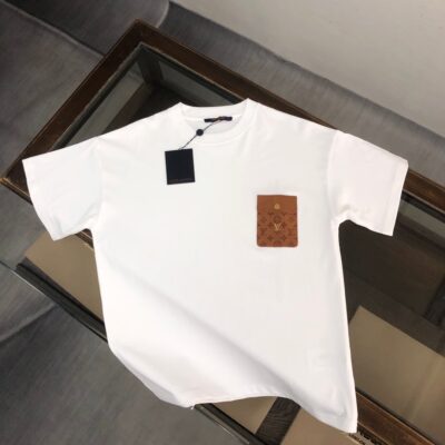 Louis vuitton/LV 胸前口袋 經典設計 高仿奢侈品衣服短袖T恤 男裝