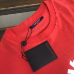 Louis vuitton/LV2024新品採用高端面料 印花圖案 圓領短袖T恤原單 紅色