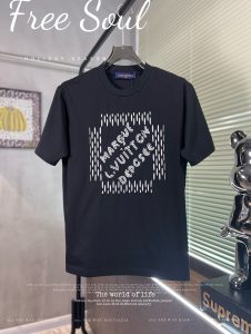 LV奢華印花一比一圓領短袖T恤 黑色