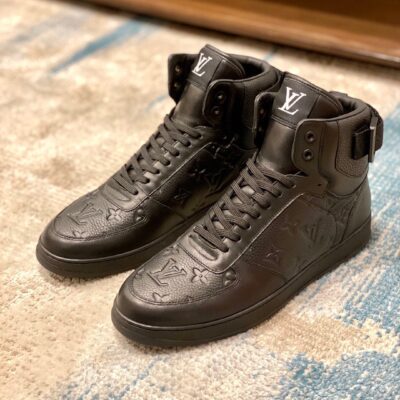 頂級品質一比一復刻LV鞋運動休閒鞋男款 真皮 黑色