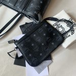 高仿複刻MCM包包 小號Liz 雙面 Visetos 購物袋 黑色