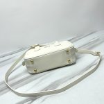 複刻名牌包Miu Miu缪缪 保齡球包包手提包 小號Arcadie 皮革手袋 白色