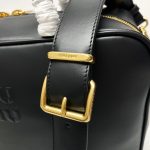 一比一復刻Miu Miu缪缪包 商務皮革手挽手袋 公文包手提袋 黑色