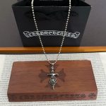 高仿Chrome Hearts克羅心飾品 經典復古珍珠項鍊 茶花十字架吊墜