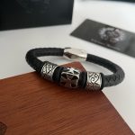 複刻原單Chrome Hearts克羅心飾品經典復古 十字架皮繩手鐲手鍊