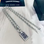 原單Chrome Hearts克羅心 十字架童軍花吊墜+Paper Chain經典5MM字母鏈