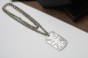 高仿Chrome Hearts克羅心項鍊英國國旗米字旗狗牌+Paper Chain經典5MM字母