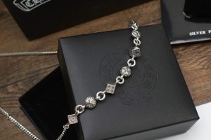 原單克羅心（Chrome Hearts）十字架骰子項鍊925銀約65cm長度