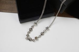 原單克羅心（Chrome Hearts）十字架骰子項鍊925銀約65cm長度