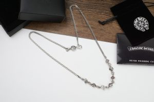 原單克羅心（Chrome Hearts）十字架骰子項鍊925銀約65cm長度