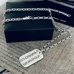 高仿Chrome Hearts克羅心堆疊十字架狗牌吊墜項鍊+Paper Chain經典5MM字母項鍊