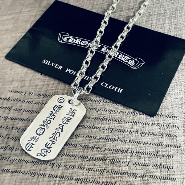 高仿Chrome Hearts克羅心堆疊十字架狗牌吊墜項鍊+Paper Chain經典5MM字母項鍊