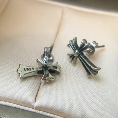 一比一高仿複刻Chrome Hearts克羅心 十字架耳釘耳環